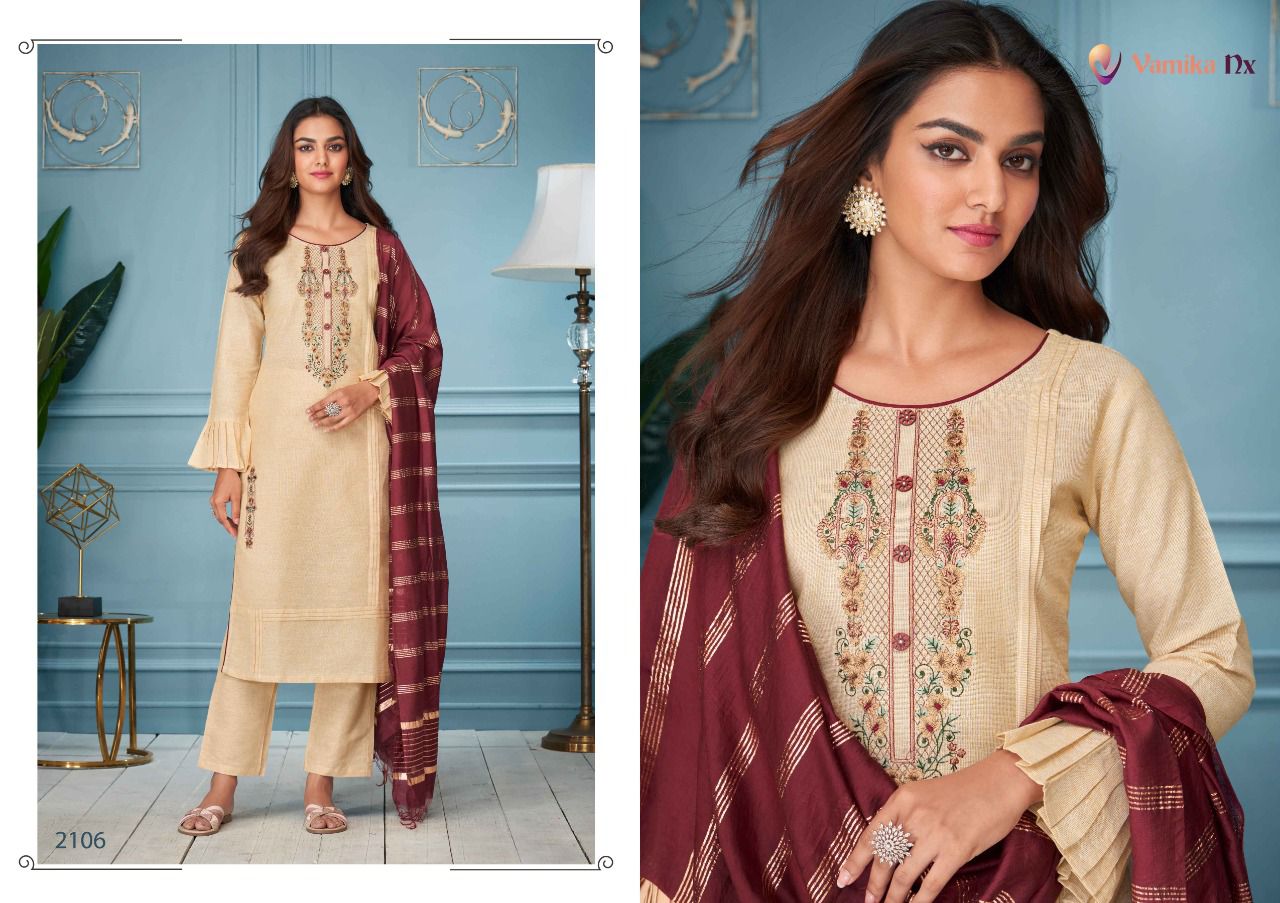 Vamika Nx Mansoon Cotton Fancy Wear Designer Kurti Pant And Dupatta Readymade Collection